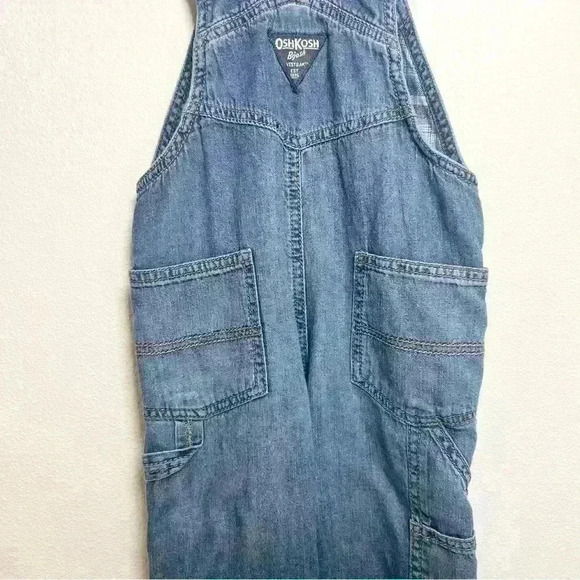 Osh Kosh B’Gosh | Toddler Plaid Flannel Lined Denim Overalls | Size 2T - Picture 7 of 10